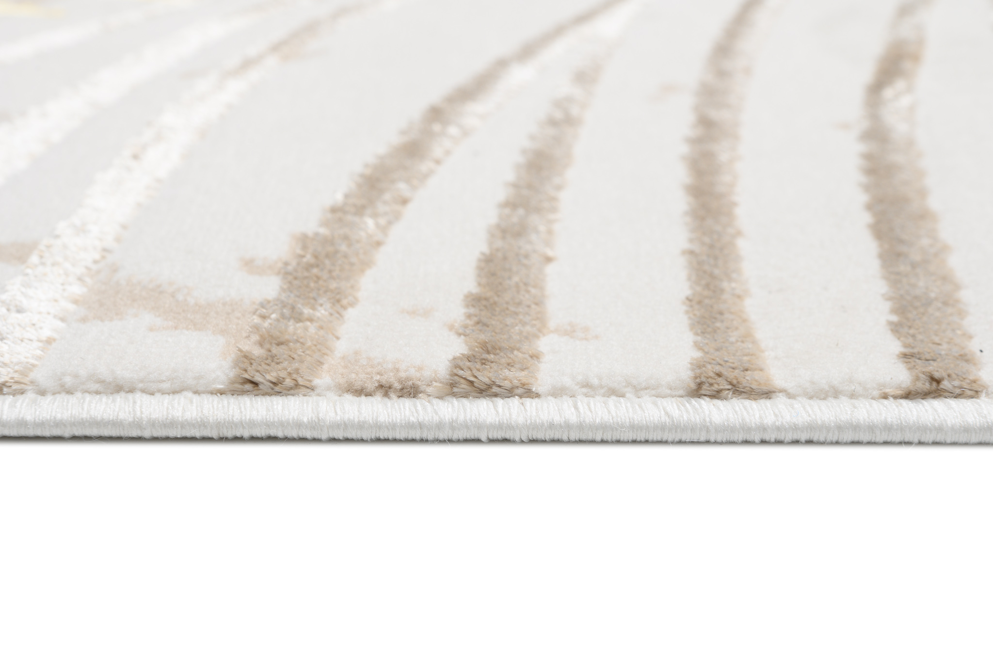 Teppich Golden Creme Gold Rot Blätter