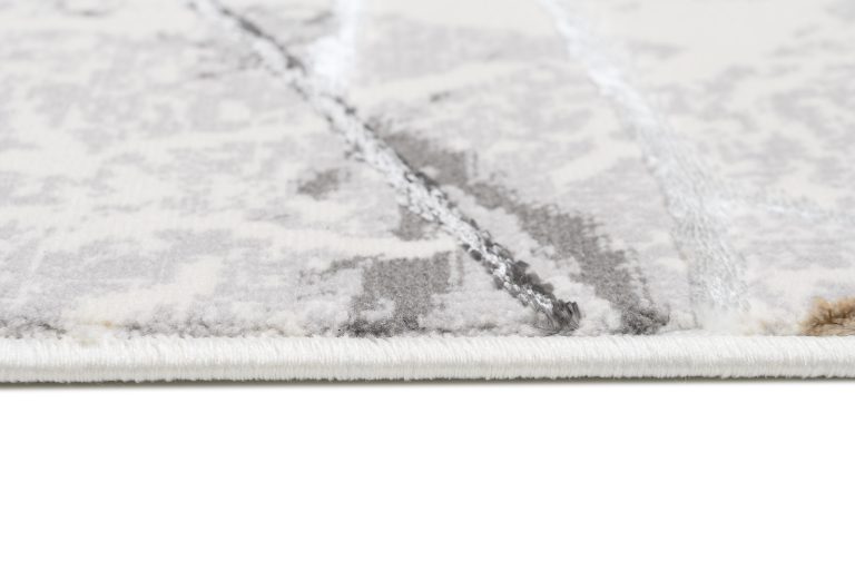 Teppich Golden Grau Gold Braun Linien