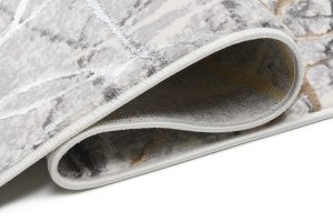 Teppich Golden Grau Gold Braun Linien