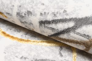 Teppich Golden Grau Gold Braun Linien