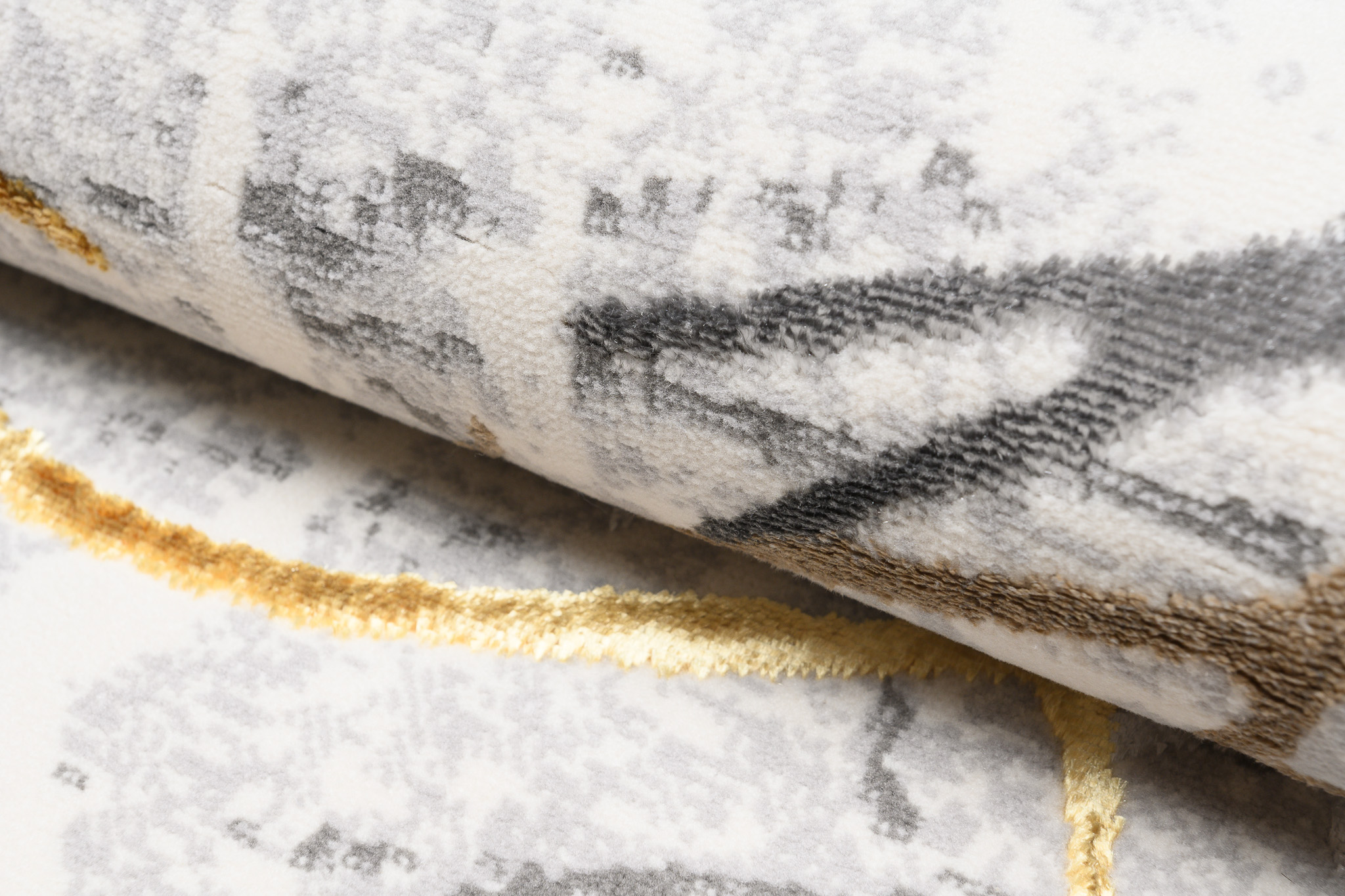 Teppich Golden Grau Gold Braun Linien