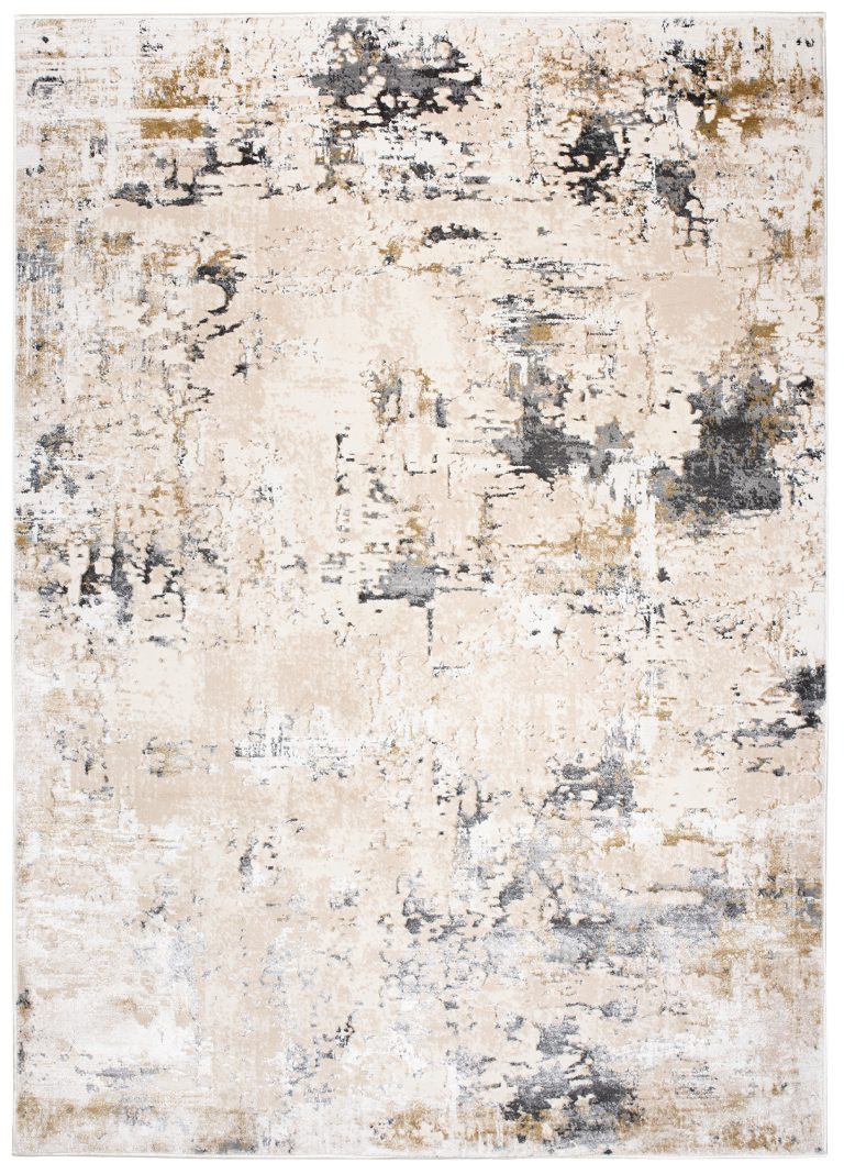 Teppich Hera Creme Beige Dunkel Grau Meliert 3D-Effekt