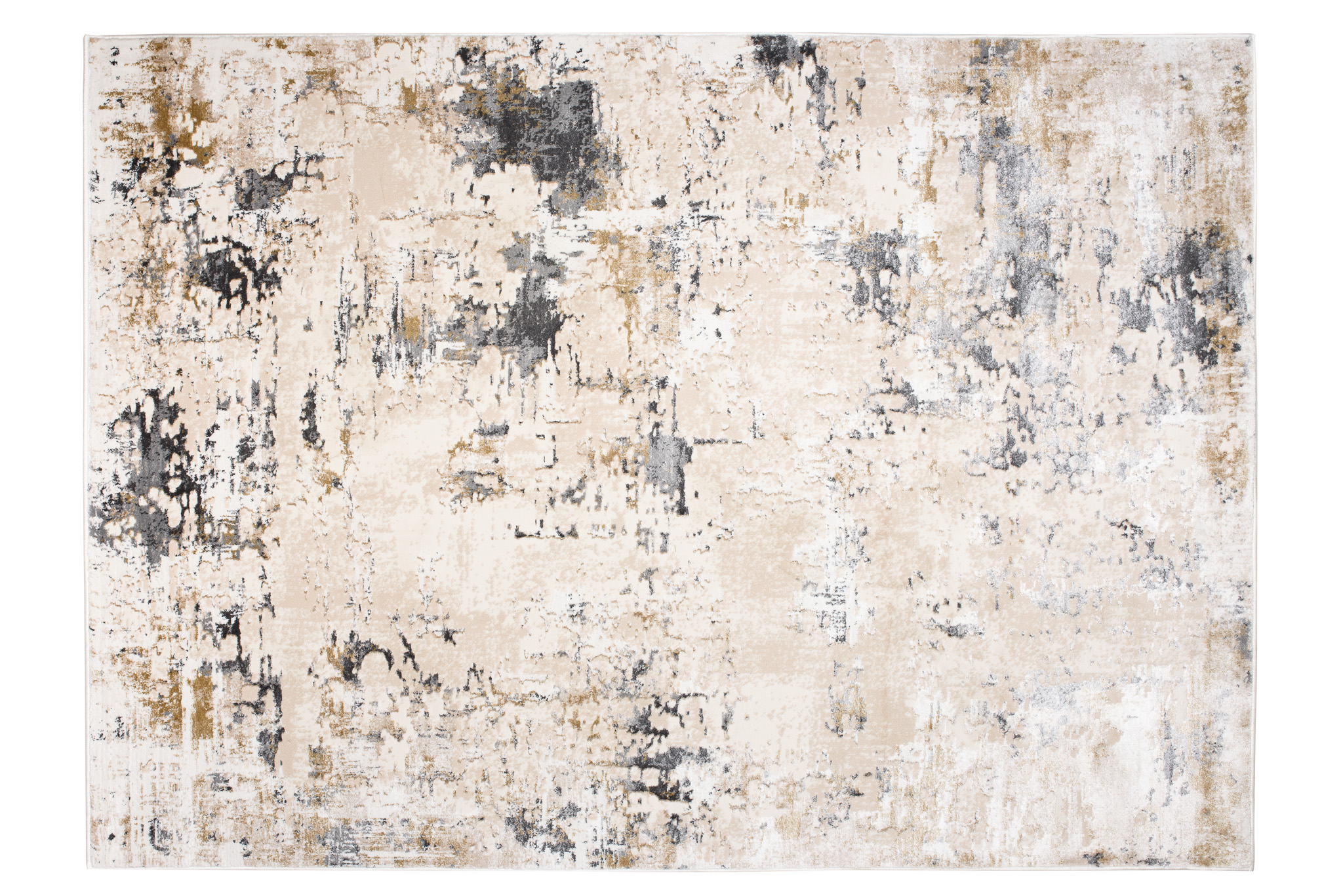 Teppich Hera Creme Beige Dunkel Grau Meliert 3D-Effekt