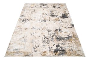 Teppich Hera Creme Beige Dunkel Grau Meliert 3D-Effekt