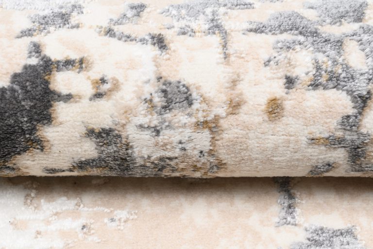 Teppich Hera Creme Beige Dunkel Grau Meliert 3D-Effekt