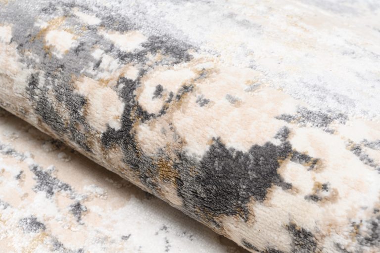 Teppich Hera Creme Beige Dunkel Grau Meliert 3D-Effekt