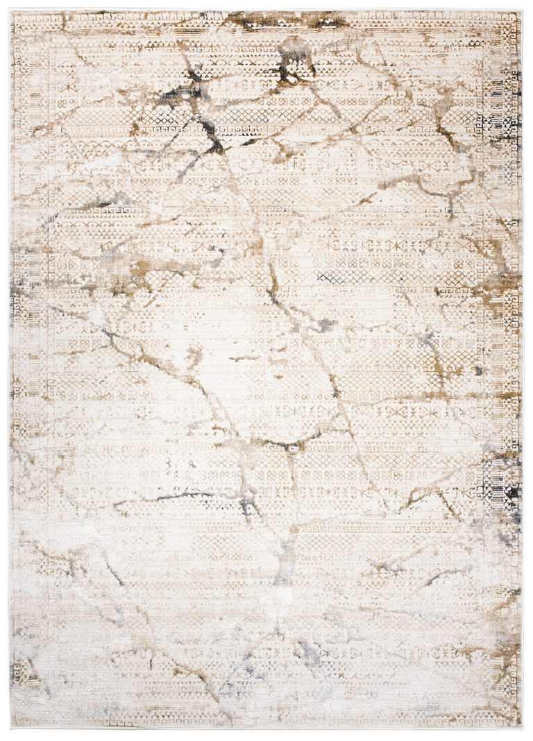 Teppich Hera Creme Beige Grau Ethno 3D-Effekt