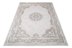 Teppich Hera Grau Beige Creme Klassisch 3D-Effekt