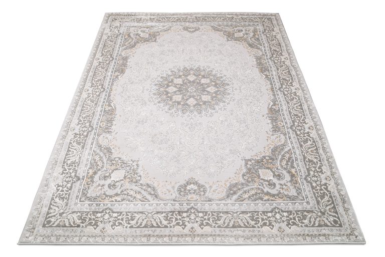 Teppich Hera Grau Beige Creme Klassisch 3D-Effekt