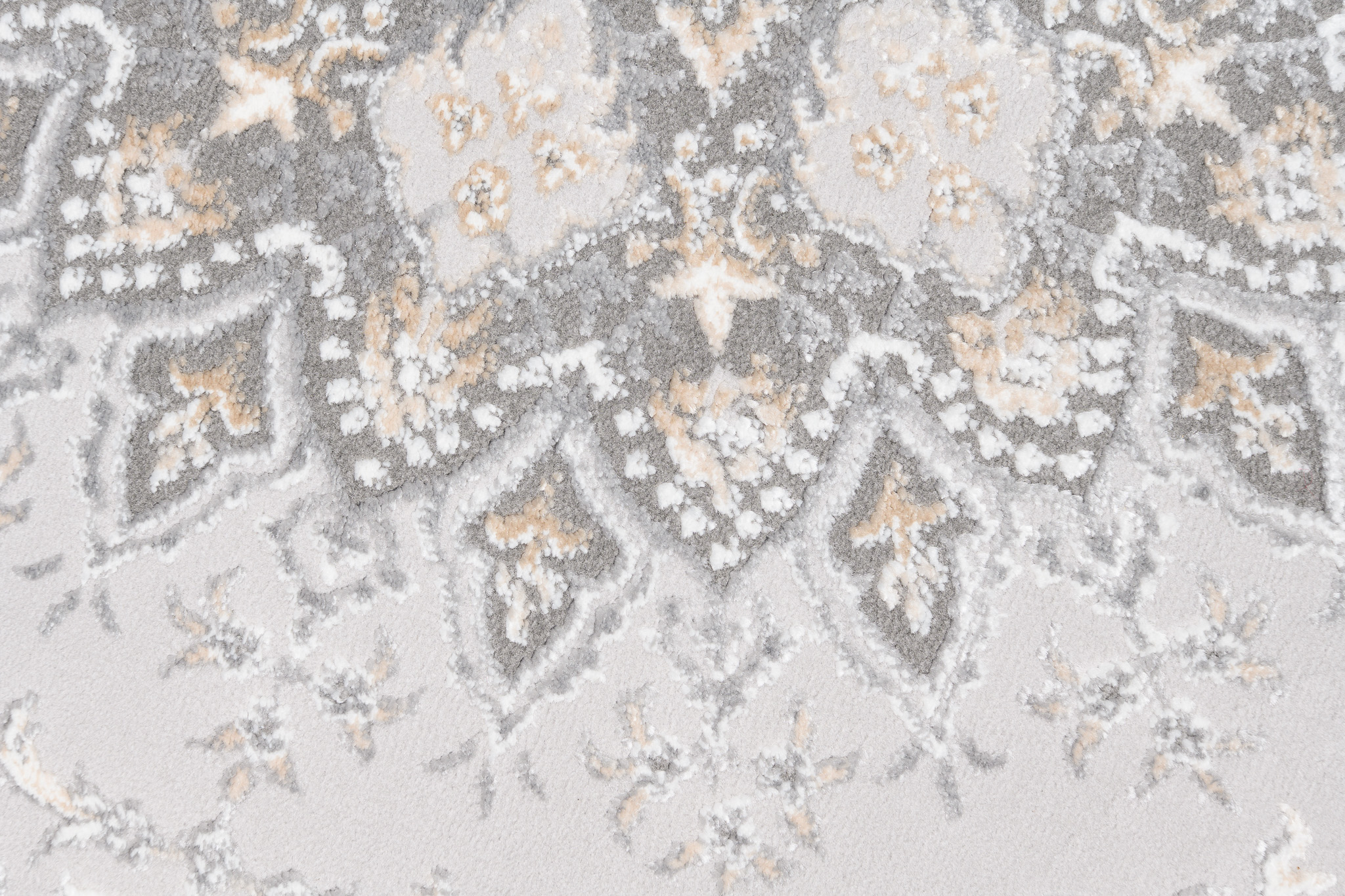 Teppich Hera Grau Beige Creme Klassisch 3D-Effekt