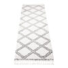 Teppichläufer Boho mit Fransen Creme Gitter Shaggy