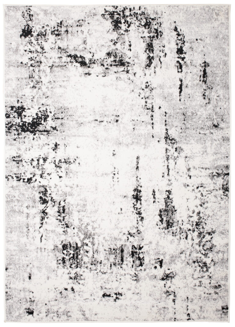 Teppich Juno Kurzflor Creme Schwarz Grau Splash Modern Design