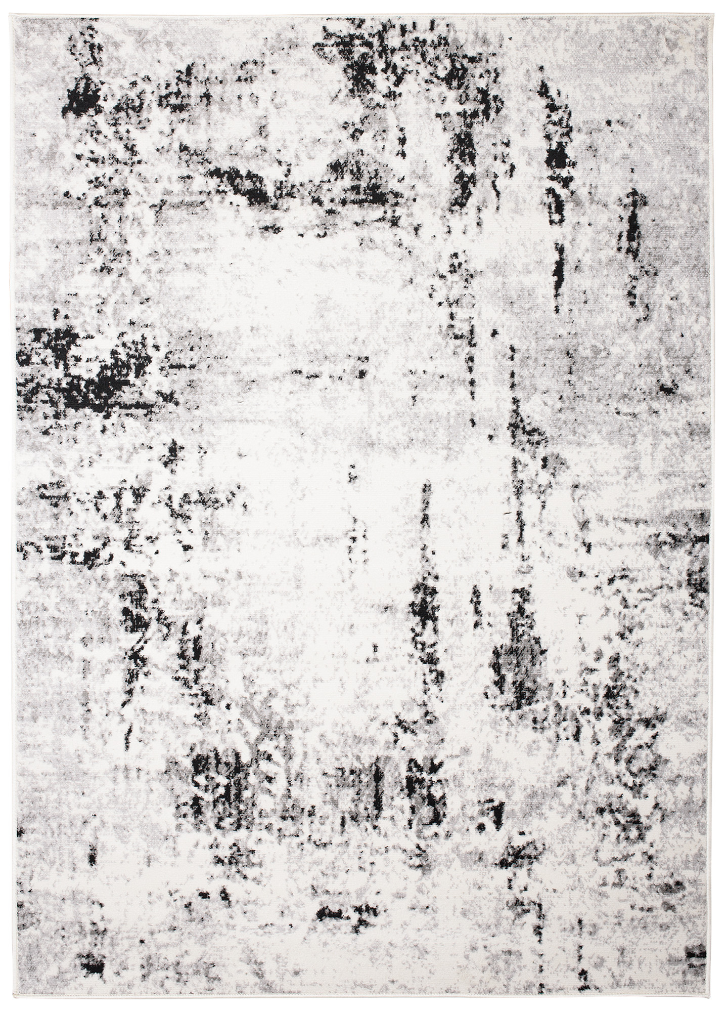 Teppich Juno Kurzflor Creme Schwarz Grau Splash Modern Design