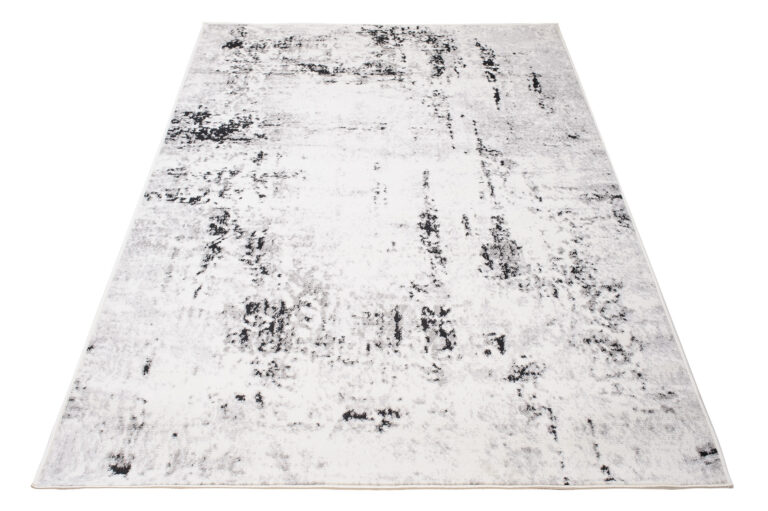 Teppich Juno Kurzflor Creme Schwarz Grau Splash Modern Design