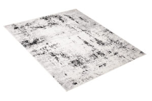 Teppich Juno Kurzflor Creme Schwarz Grau Splash Modern Design