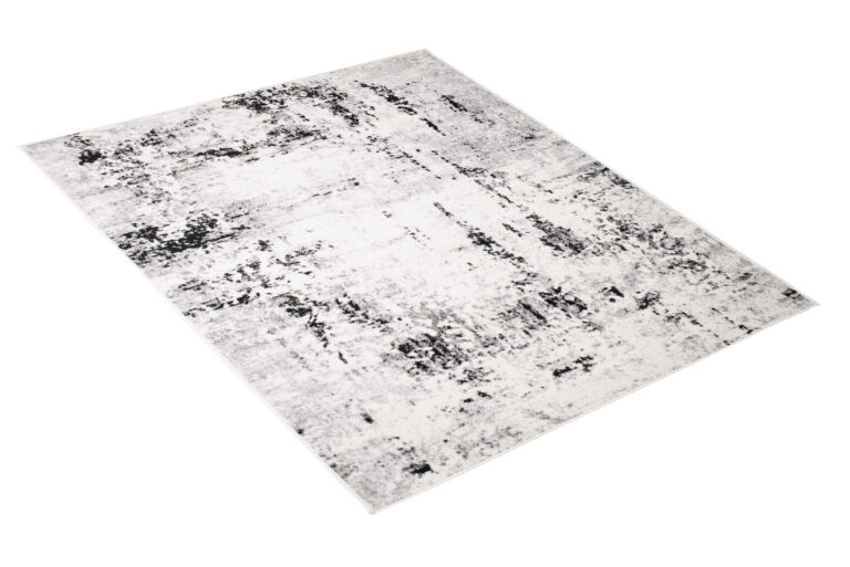 Teppich Juno Kurzflor Creme Schwarz Grau Splash Modern Design