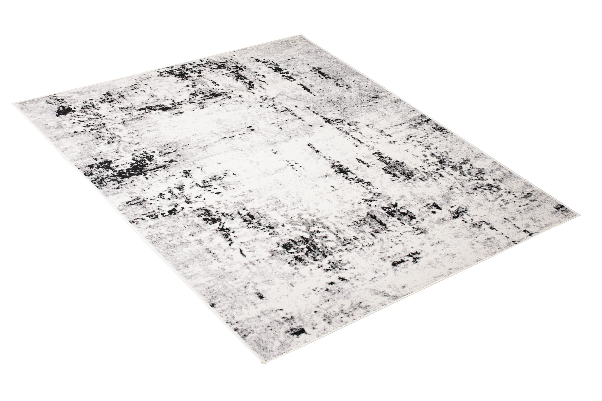 Teppich Juno Kurzflor Creme Schwarz Grau Splash Modern Design