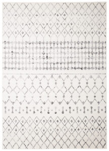 Teppich Juno Kurzflor Creme Grau Schwarz Ethno Boho Streifen