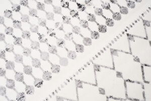 Teppich Juno Kurzflor Creme Grau Schwarz Ethno Boho Streifen