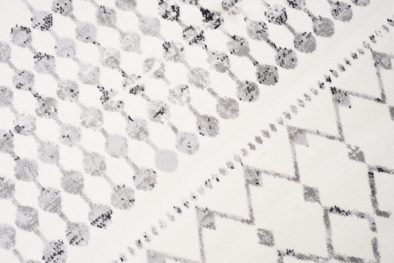 Teppich Juno Kurzflor Creme Grau Schwarz Ethno Boho Streifen