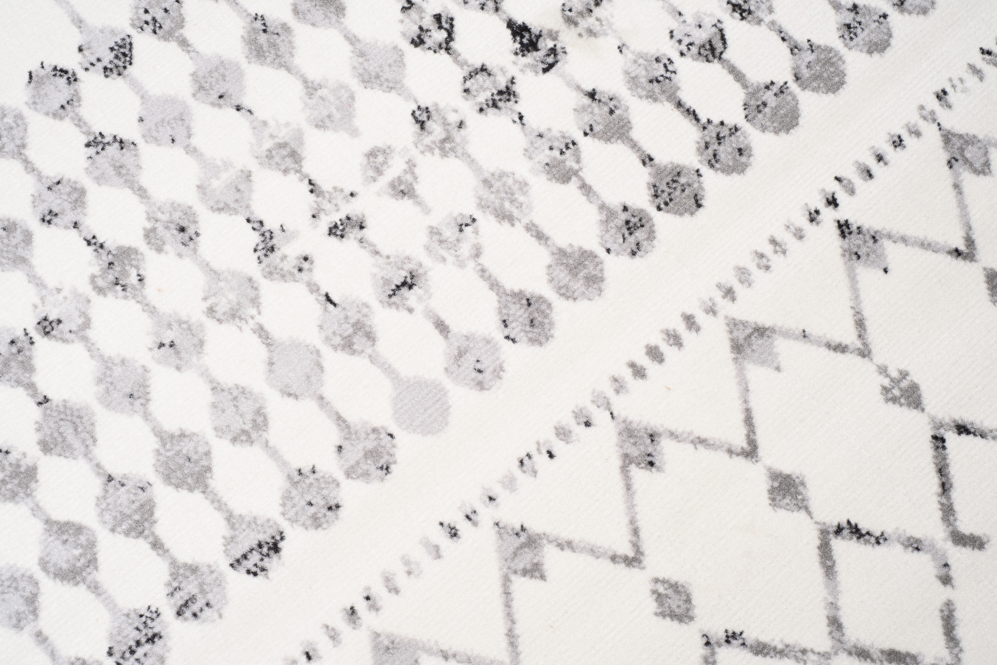 Teppich Juno Kurzflor Creme Grau Schwarz Ethno Boho Streifen