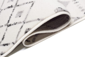 Teppich Juno Kurzflor Creme Grau Schwarz Ethno Boho Streifen