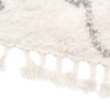 Teppich Boho mit Fransen Creme Marokkanisch Kleeblatt