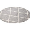 Teppich Boho Rund Grau Gitter Shaggy