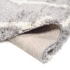 Teppich Boho Rund Grau Gitter Shaggy