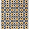 Teppich Maya Grau Gelb Blumen Mosaik