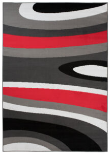 Teppich Maya Grau Rot Abstrakt Wellen