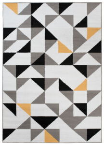 Teppich Maya Weiß Gelb Dreiecke