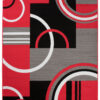 Teppich Maya Rot Grau Geometrisch