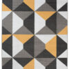 Teppich Maya Grau Gelb Trapeze Quadrate