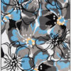 Teppich Maya Grau Blau Blumen