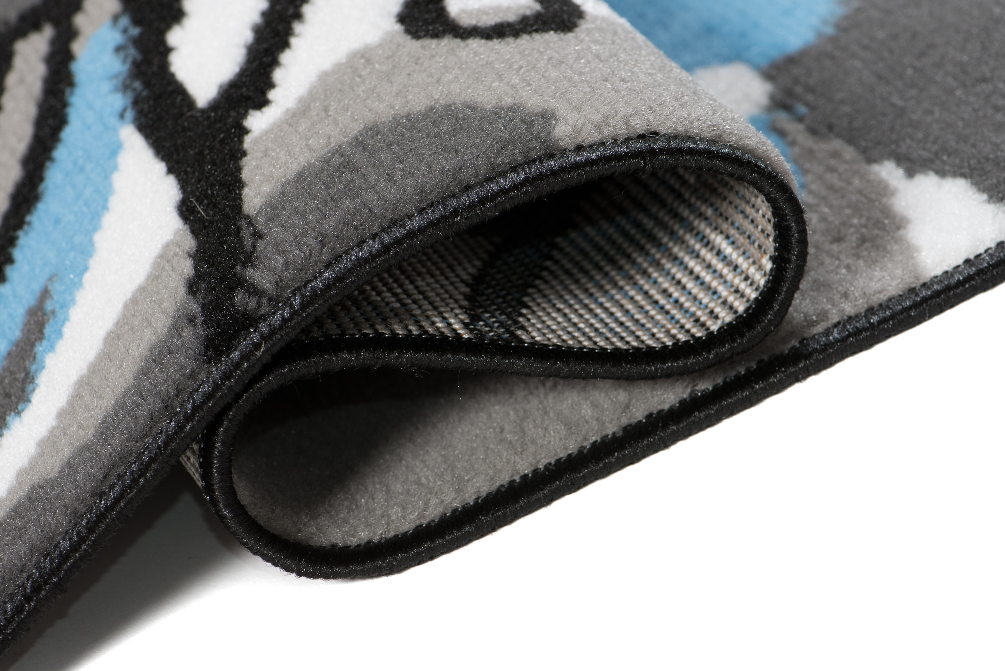 Teppich Maya Grau Blau Blumen