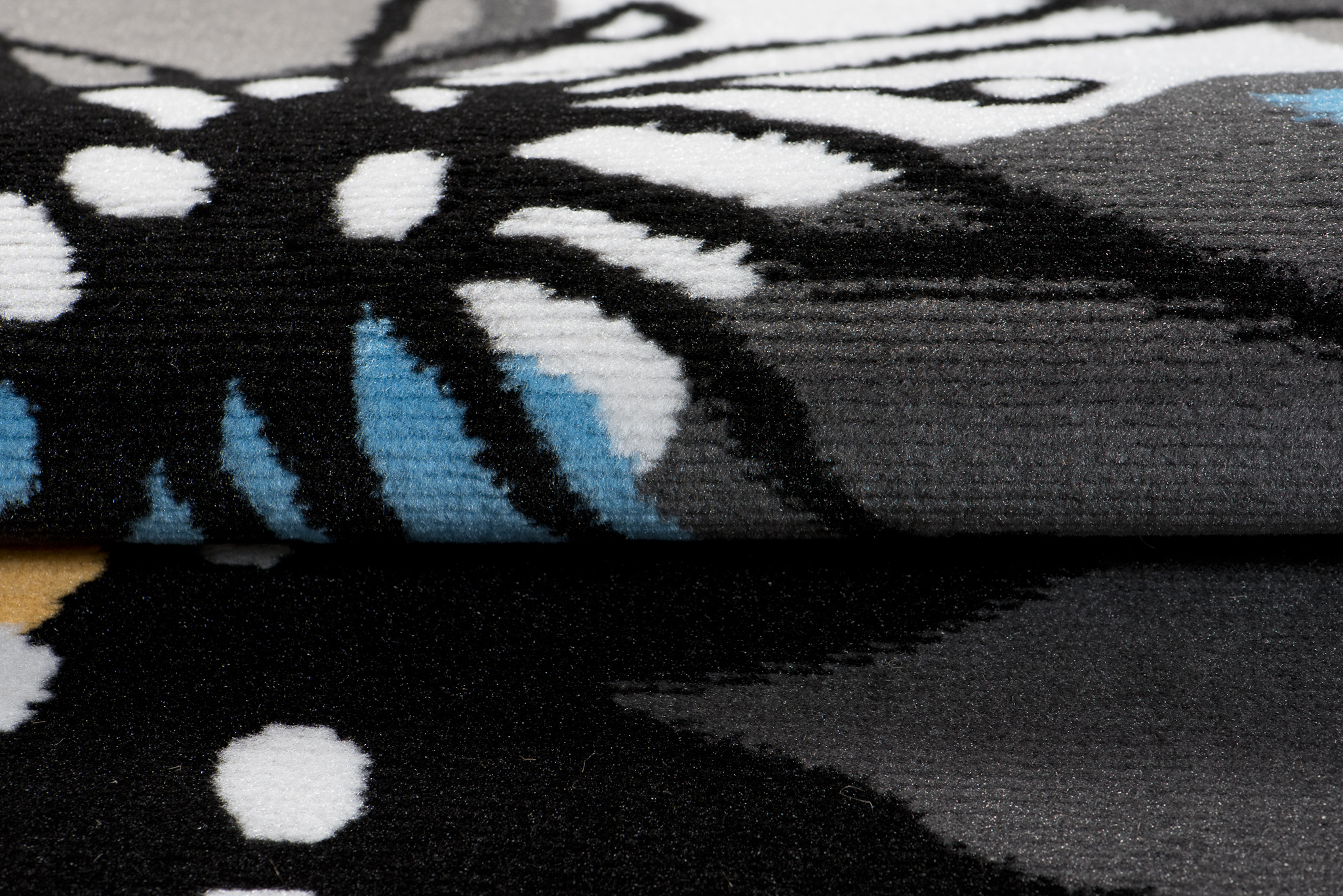 Teppich Maya Grau Blau Blumen