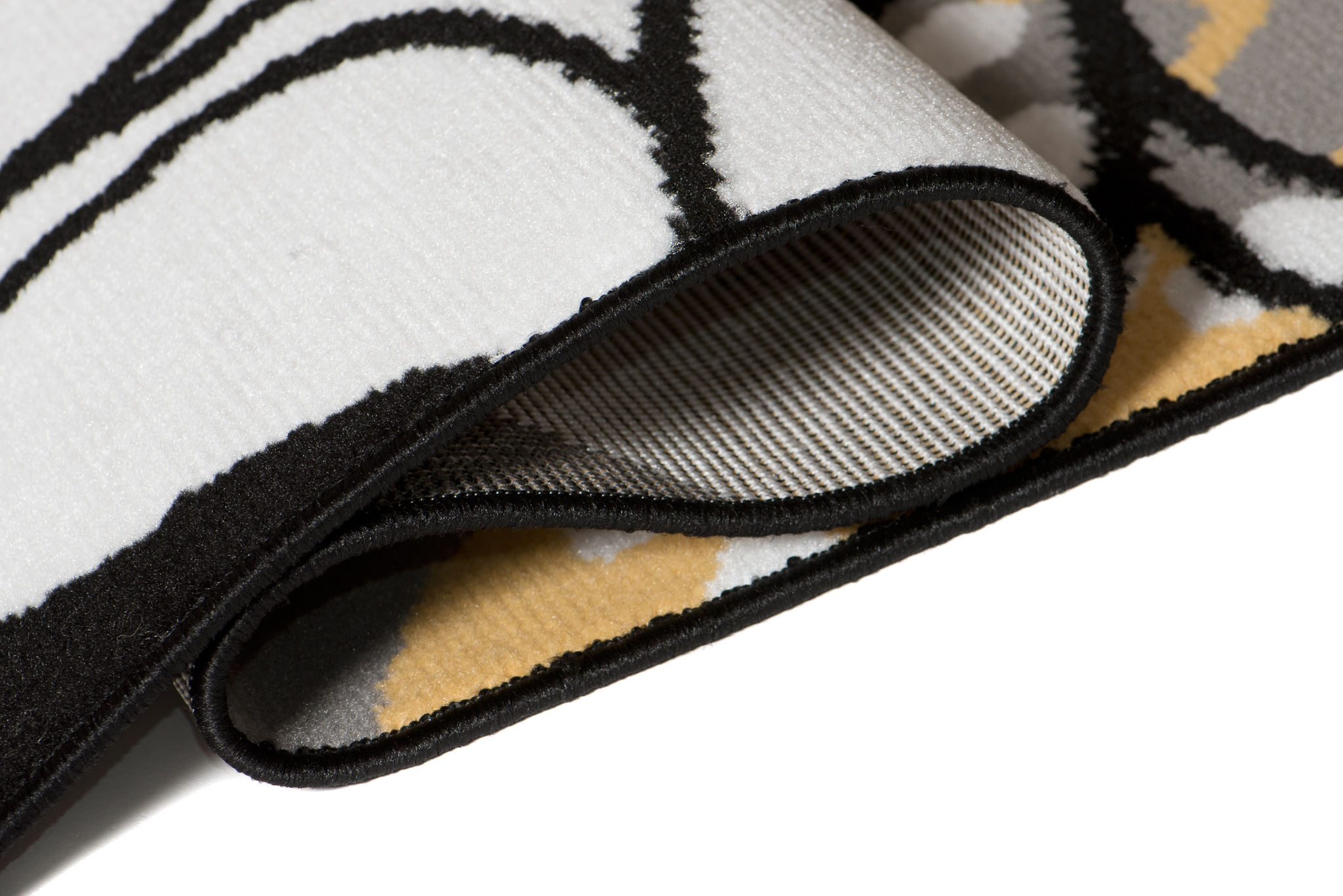 Teppich Maya Grau Gelb Blumen