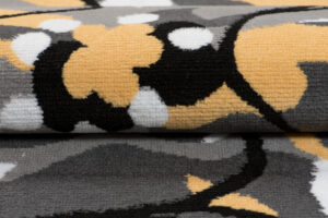 Teppich Maya Grau Gelb Blumen