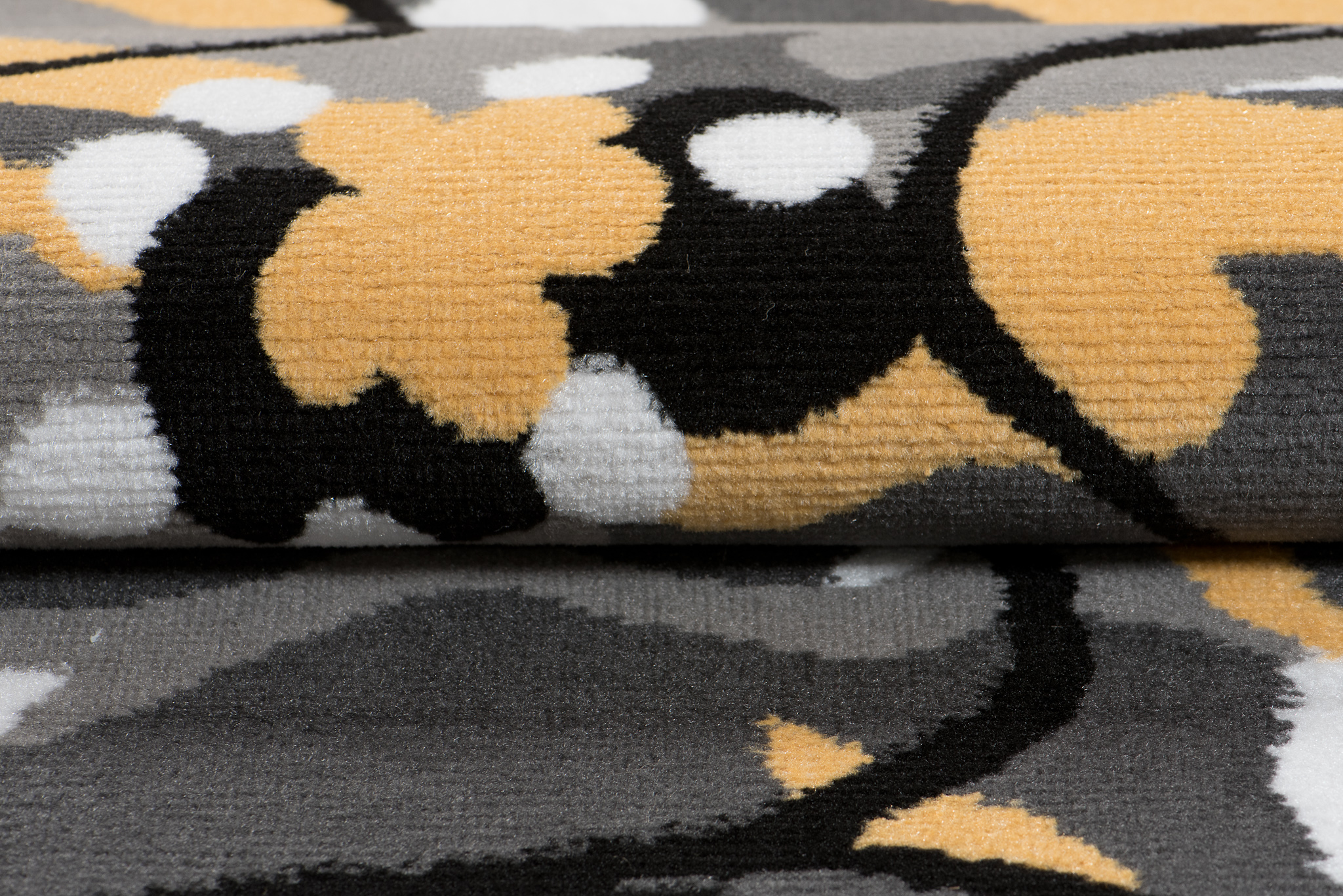 Teppich Maya Grau Gelb Blumen