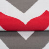 Teppich Maya Grau Rot Geometrisch Zigzags
