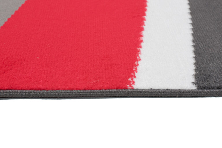 Teppich Maya Grau Rot Abstrakt Wellen