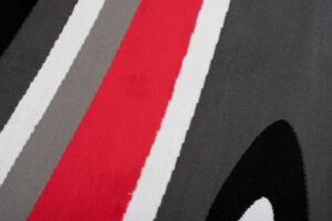 Teppich Maya Grau Rot Abstrakt Wellen