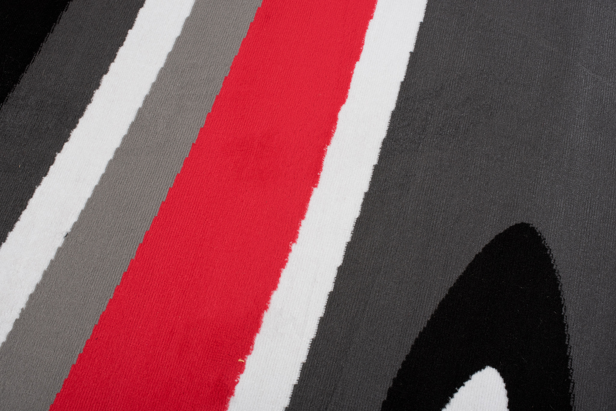 Teppich Maya Grau Rot Abstrakt Wellen