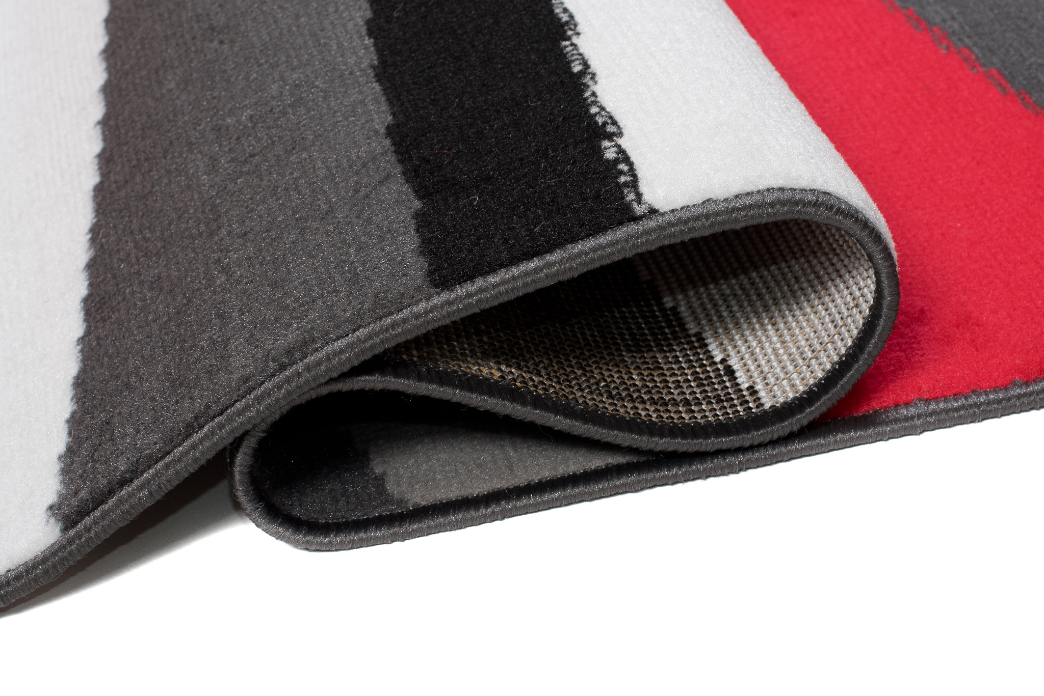 Teppich Maya Grau Rot Abstrakt Wellen