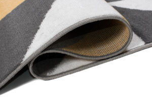 Teppich Maya Grau Gelb Trapeze Quadrate