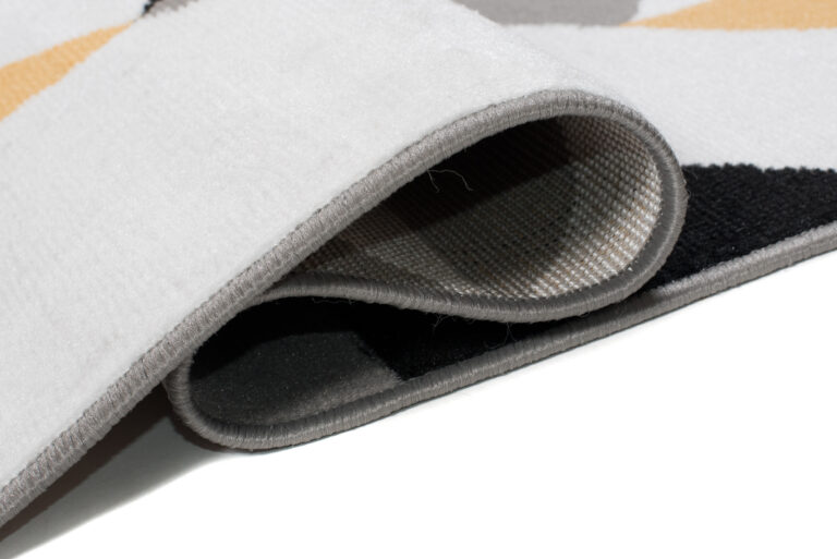 Teppich Maya Weiß Gelb Dreiecke