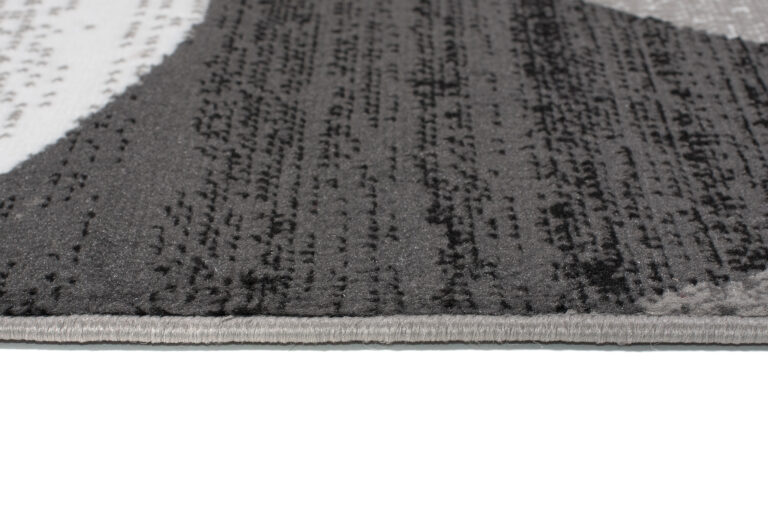 Teppich Maya Grau Rot Geometrisch