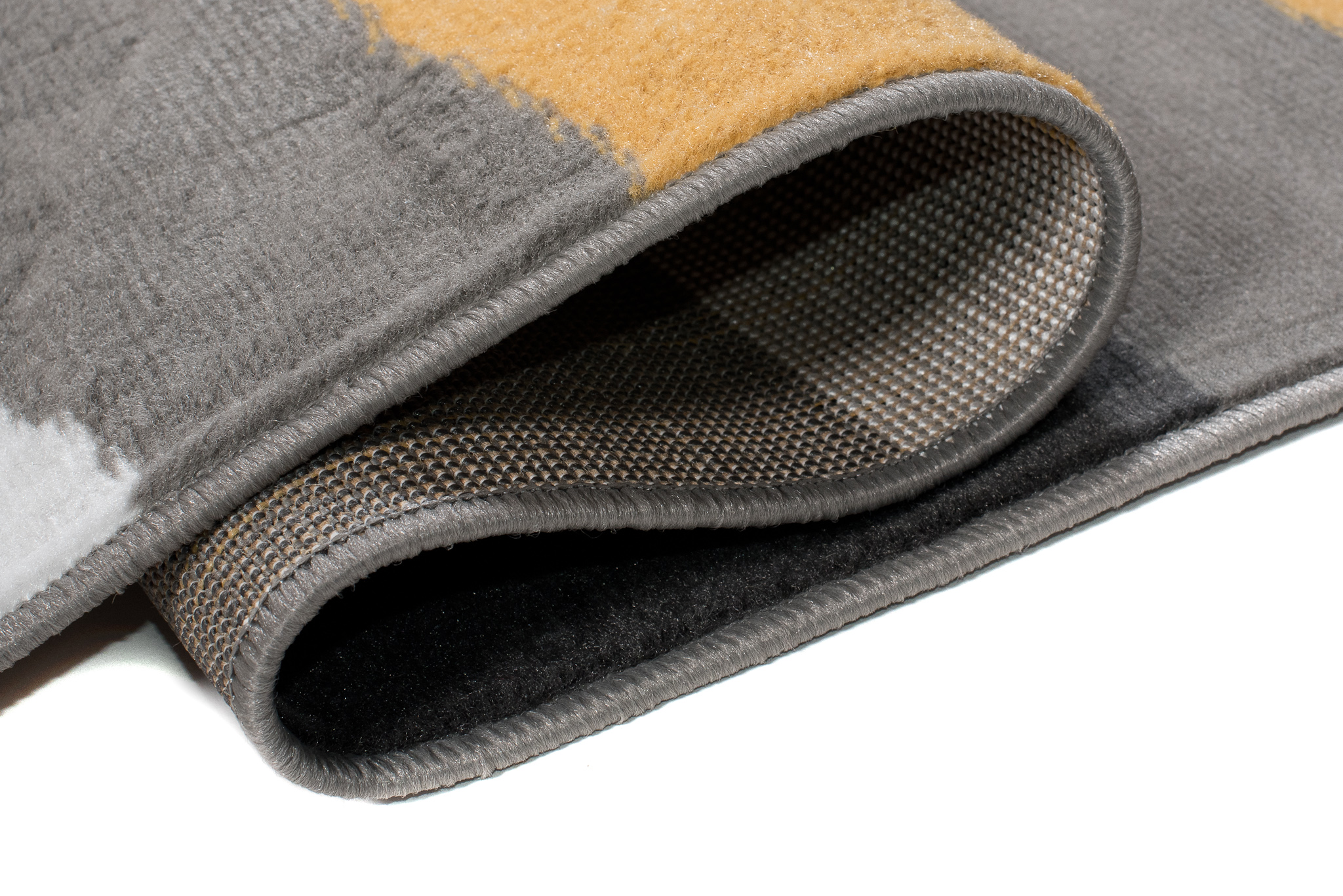 Teppich Maya Grau Gelb Abstrakt Wellen