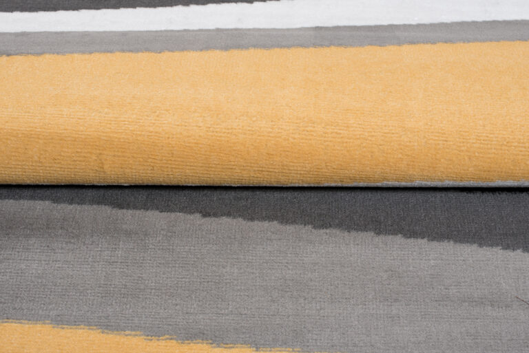 Teppich Maya Grau Gelb Abstrakt Wellen